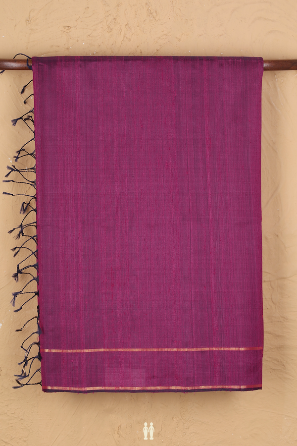 Raw Silk Saree In Purple With Iruthalai Pakshi Pallu