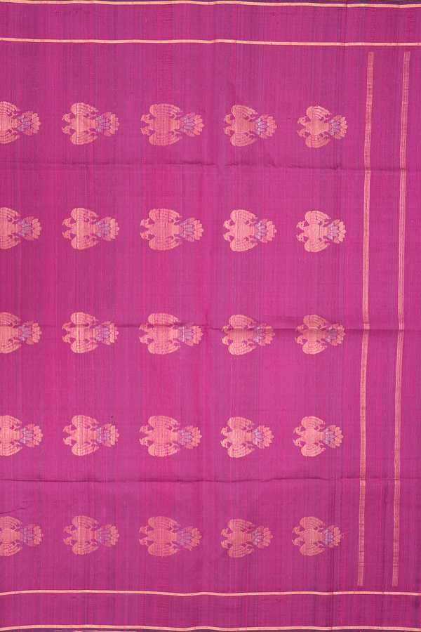 Raw Silk Saree In Purple With Iruthalai Pakshi Pallu