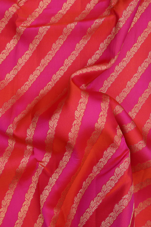 Kanchipuram Silk Saree In Shades Of Pink With Diagonal Design