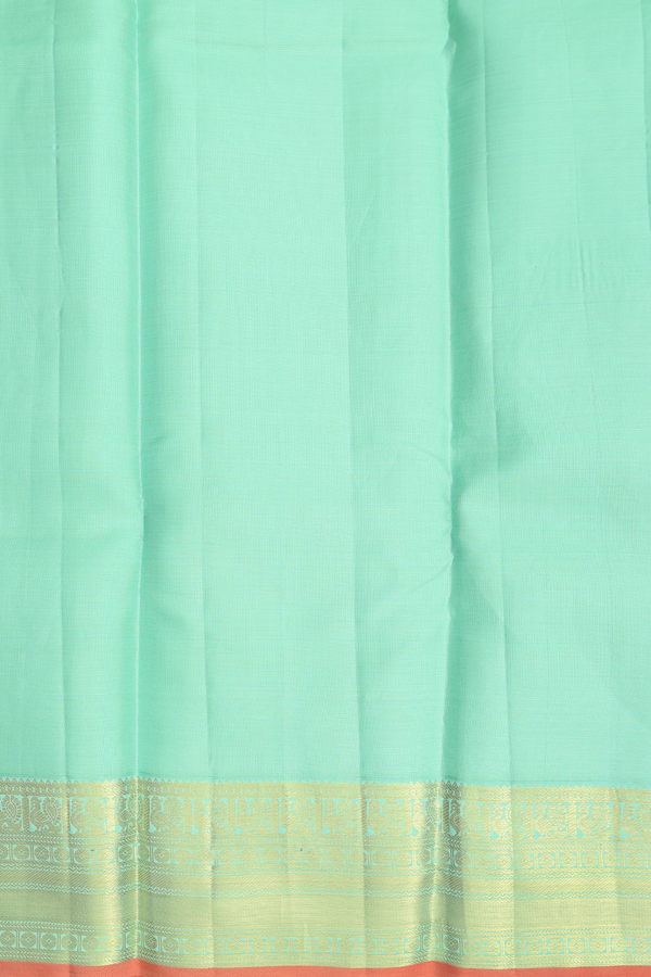 Kanchipuram Silk Saree In Purple Along Stripes With Buttas