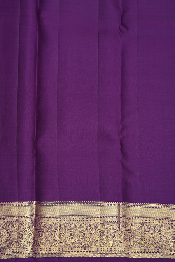 Kanchipuram Silk Saree In Royal Purple With Brocade Design