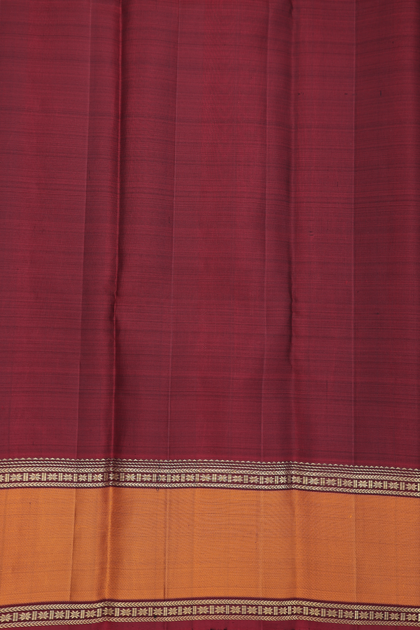Kanchipuram Silk Saree In Navy Blue With Stripes Design