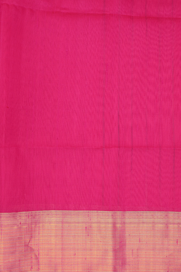 Raw Silk Saree In Magenta With Threadwork Buttas