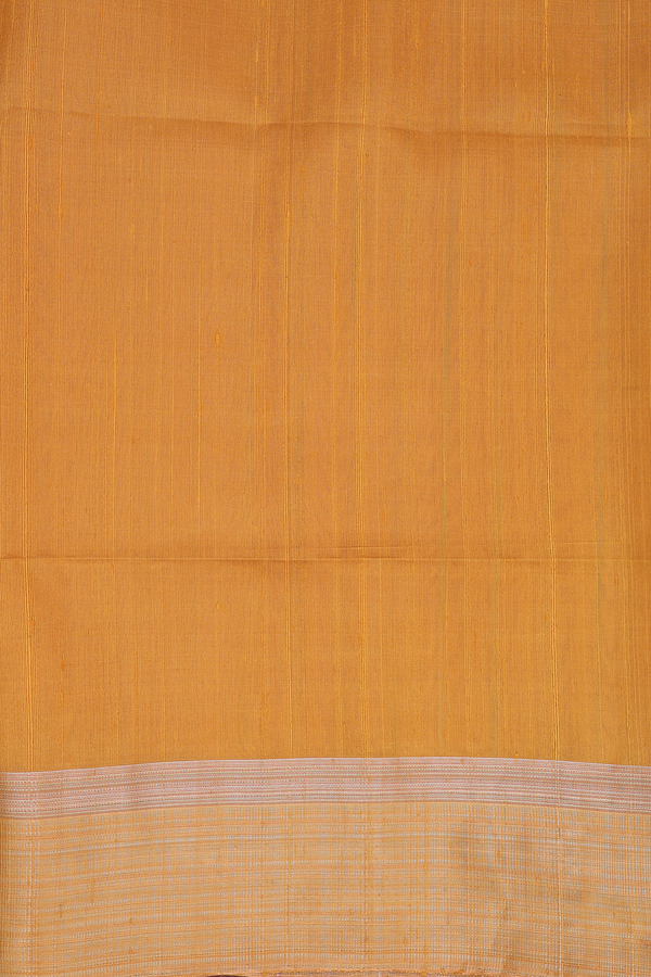 Raw Silk Saree In Mustard Yellow With Threadwork Buttas