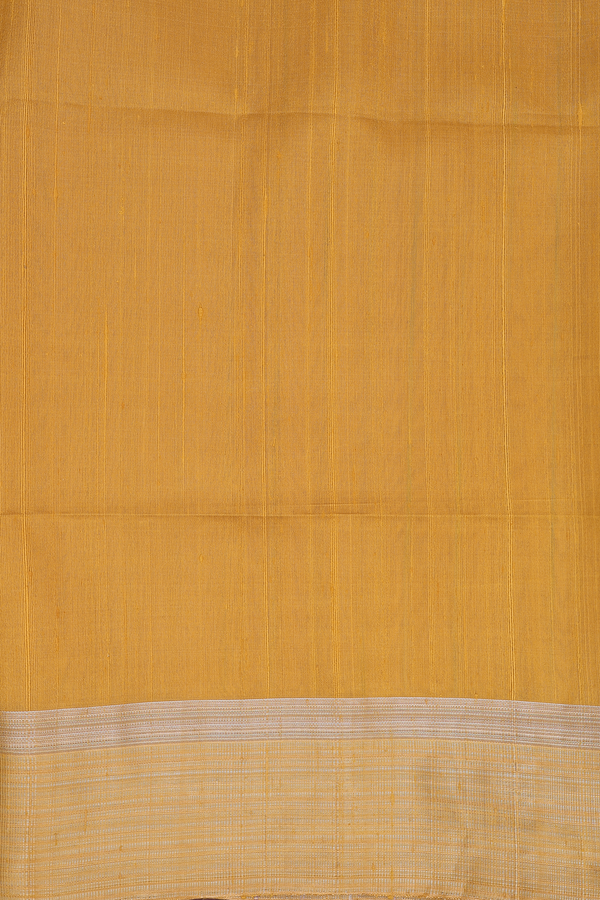 Raw Silk Saree In Mustard Yellow With Threadwork Buttas