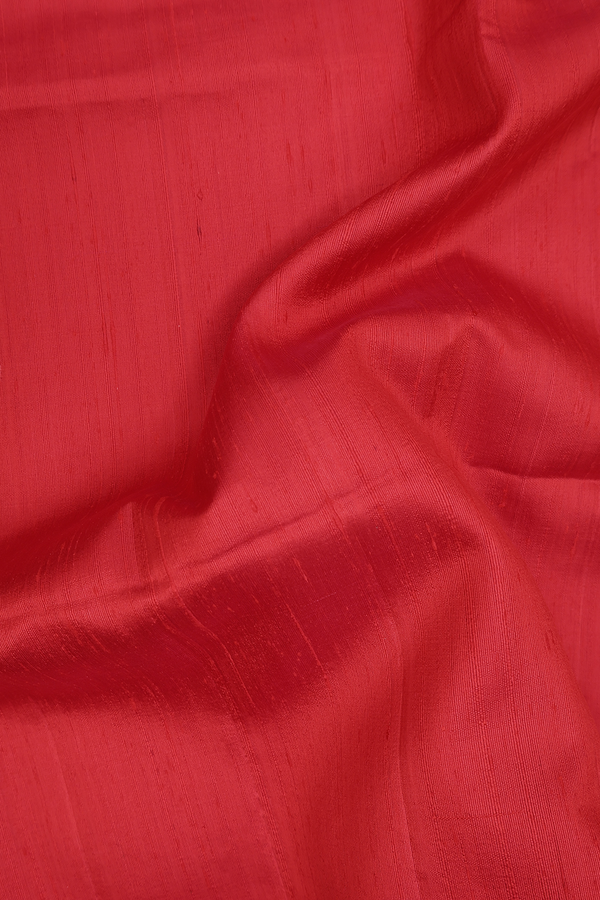 Raw Silk Saree In Scarlet Red With Bavanchi Border