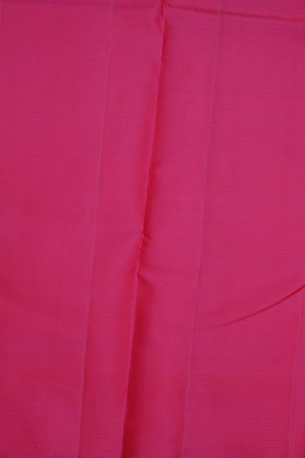 Kanchipuram Silk Saree In Rani Pink With Zari Buttas