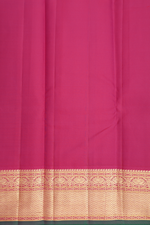 kanchipuram Silk Saree In Bluish Green With Zari Buttas