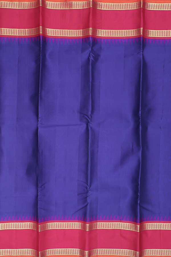 Kanchipuram Silk Saree In Royal Blue With Rettai Pettu Border