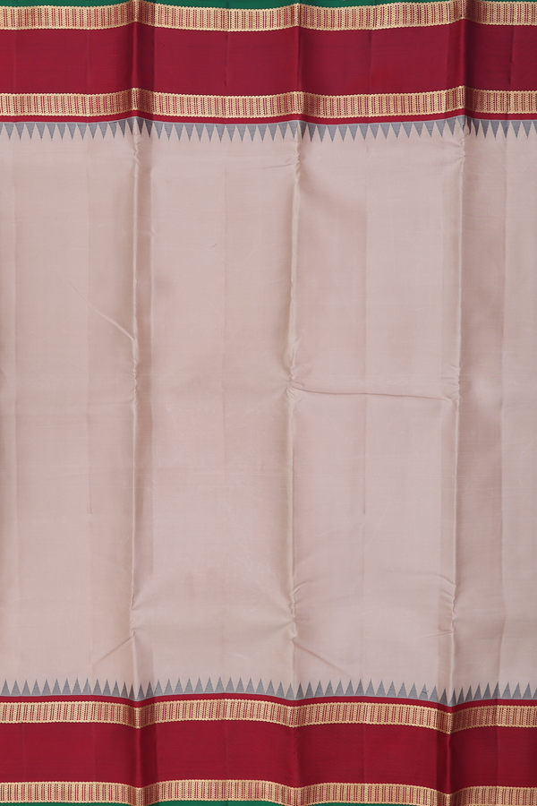 Kanchipuram Silk Saree Light Brown With Rettai Pettu Border