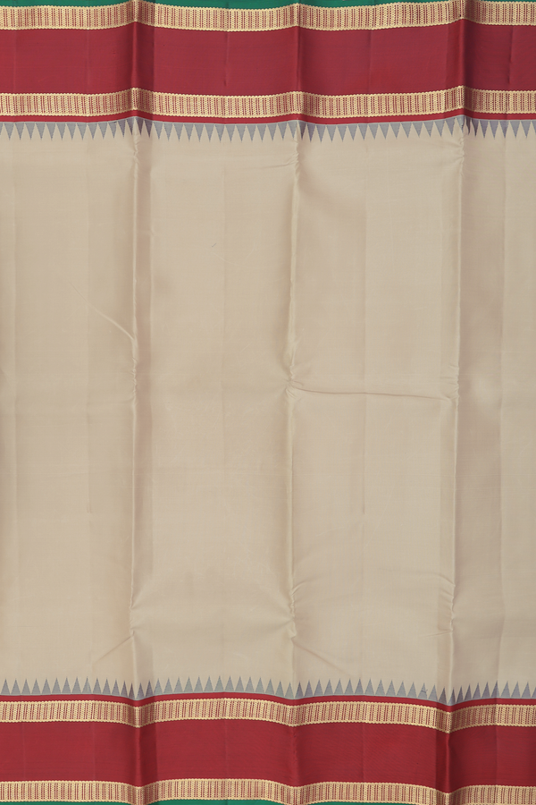 Kanchipuram Silk Saree Light Brown With Rettai Pettu Border