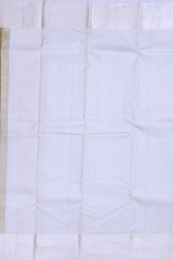 Kanchipuram Silk Saree In Dark Khaki With Floral Buttas