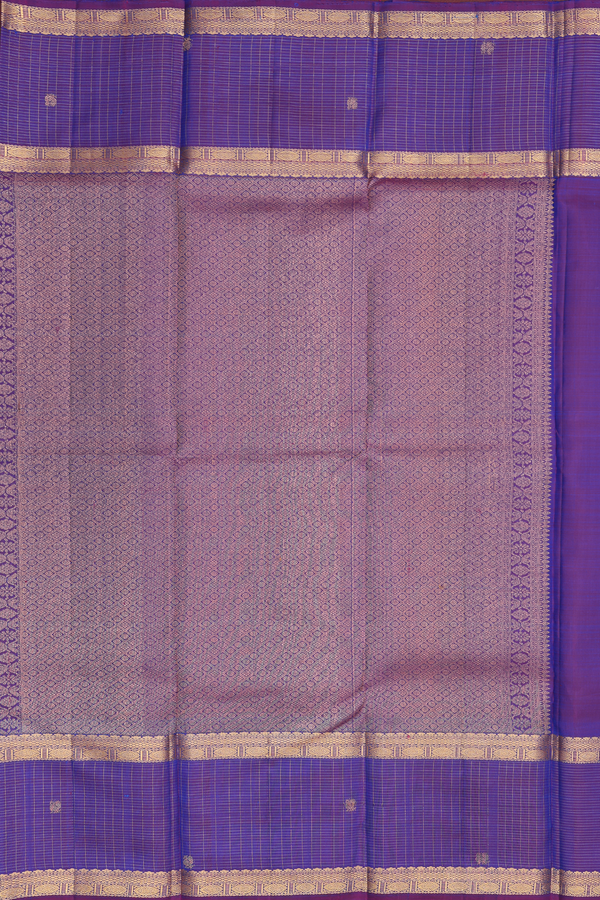 Kanchipuram Silk Saree In Royal Blue With Chakram Motifs