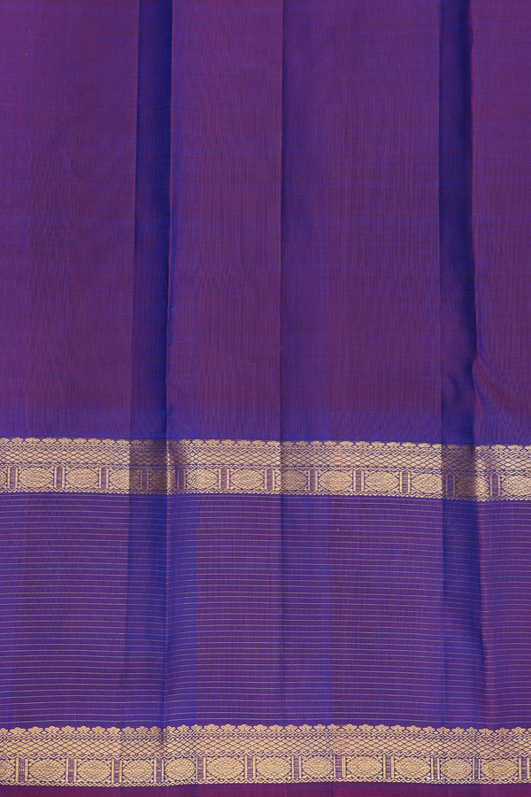 Kanchipuram Silk Saree In Royal Blue With Chakram Motifs