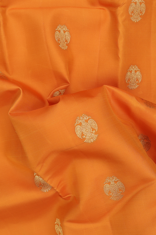 Kanchipuram Silk Saree Yellow With Iruthalai Pakshi Design