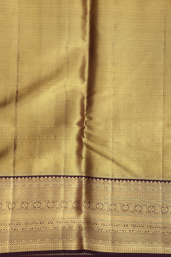 Kanchipuram Silk Saree In Gold Tissue With Floral Design