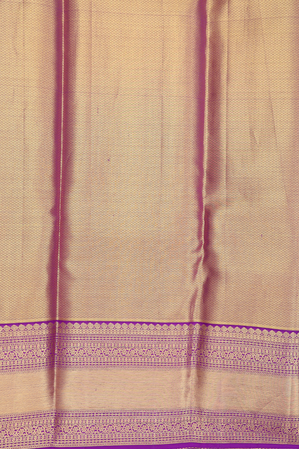 Kanchipuram Silk Saree In Gold Tissue With Floral Design