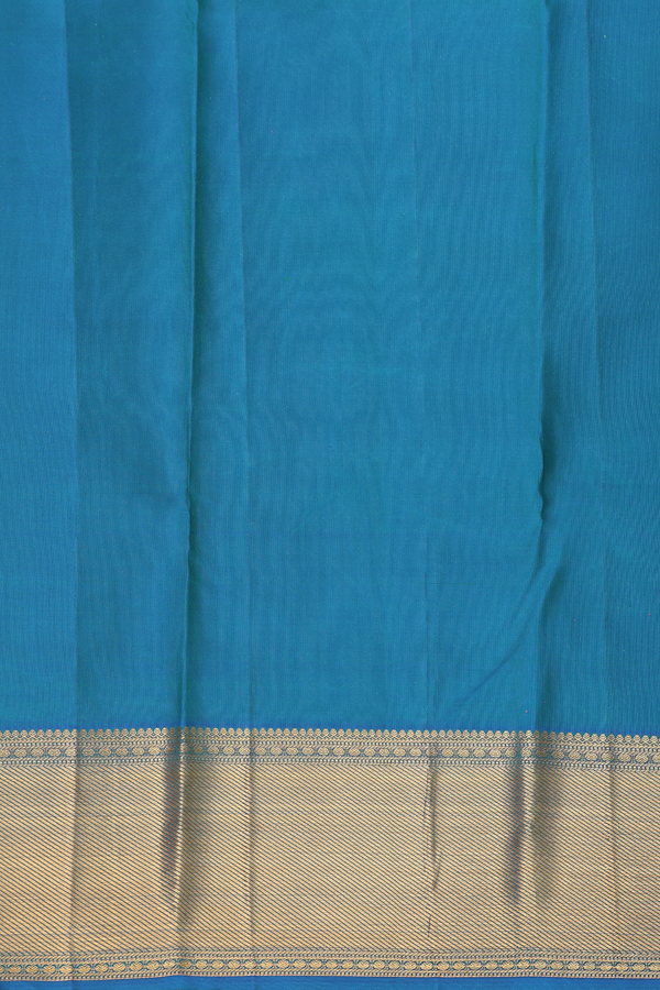 Kanchipuram Silk Saree In Cobalt Blue With Brocade Design