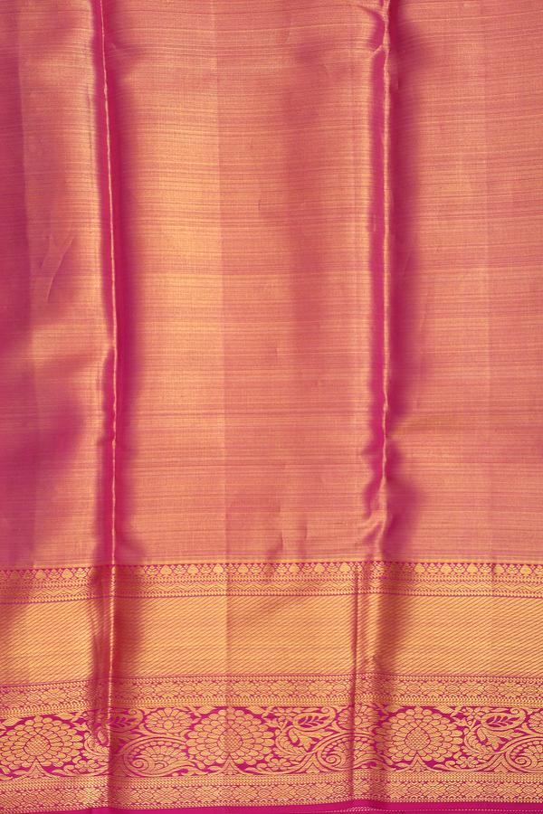 Kanchipuram Silk Saree In Tissue Green With Floral Design