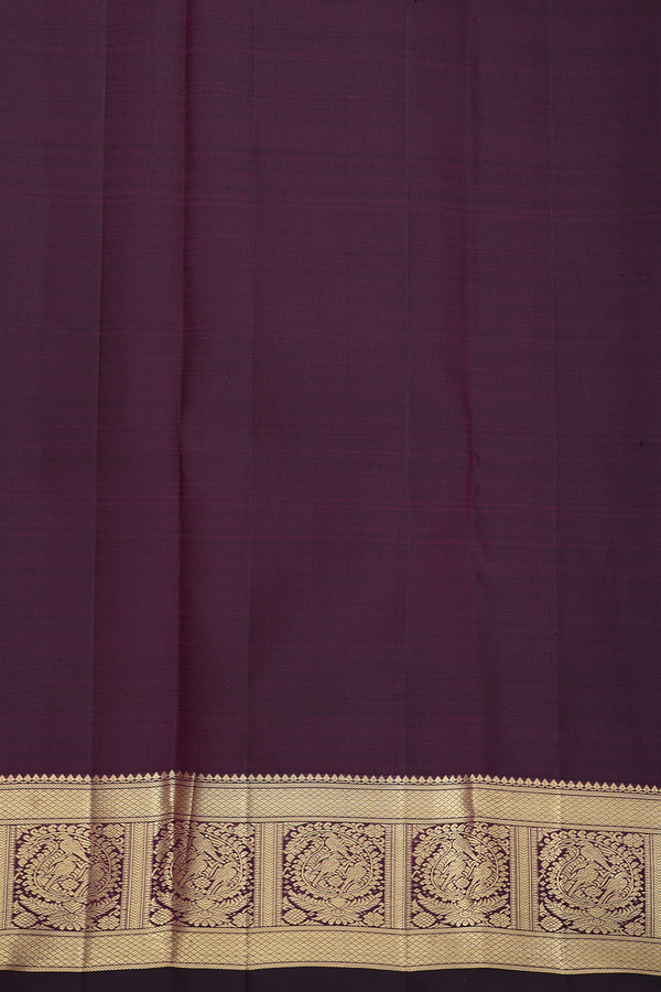 Kanchipuram Silk Saree In Coral Pink Along Checks With Motifs