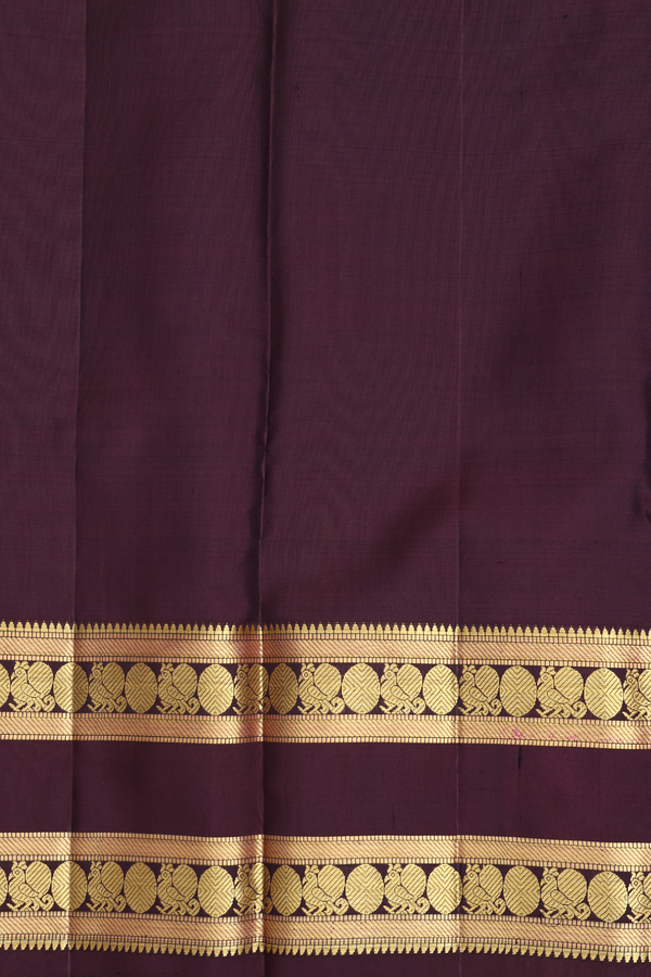 Kanchipuram Silk Saree In Green With Stripes Design