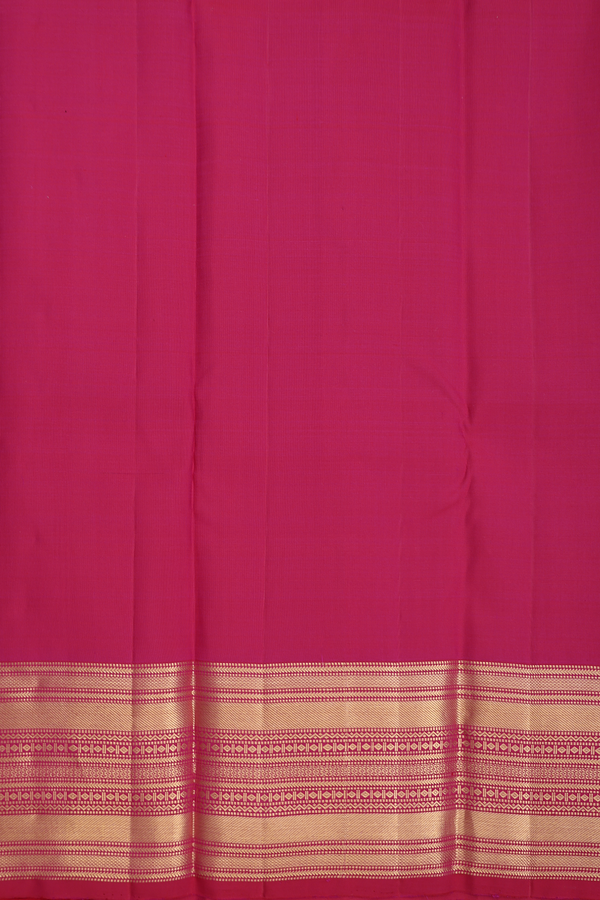 Kanchipuram Silk Saree In Dark Pink With Zari Buttas