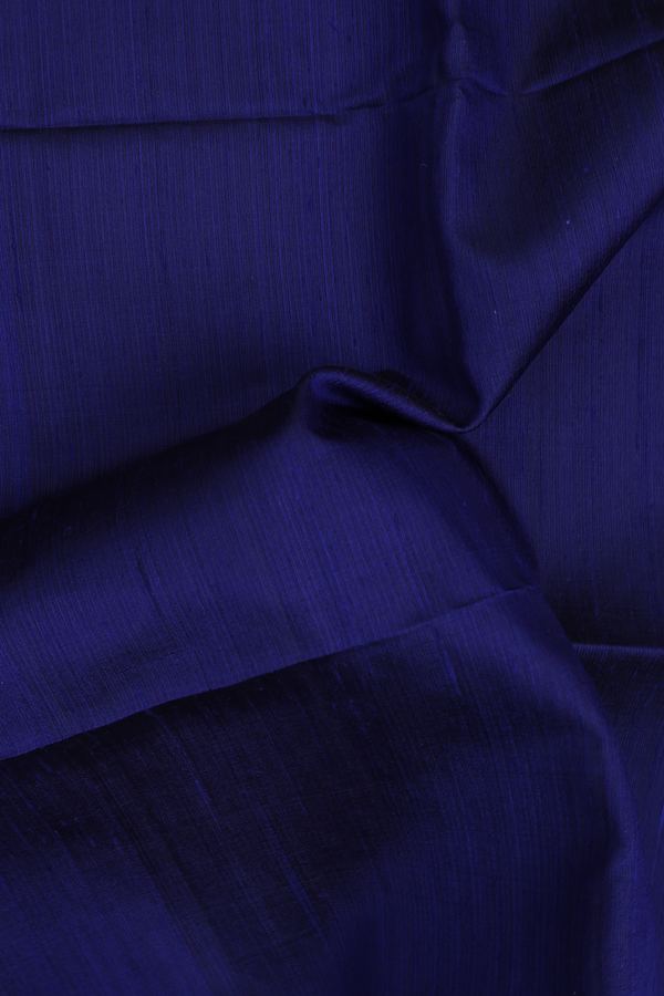 Raw Silk Saree In Royal Blue With Bavanchi Border