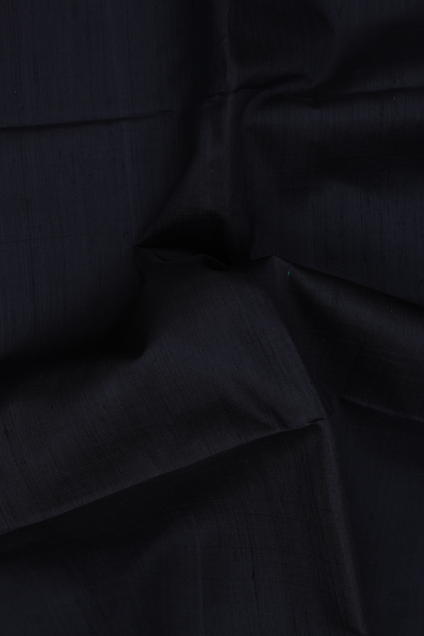 Raw Silk Saree In Black With Zari Border