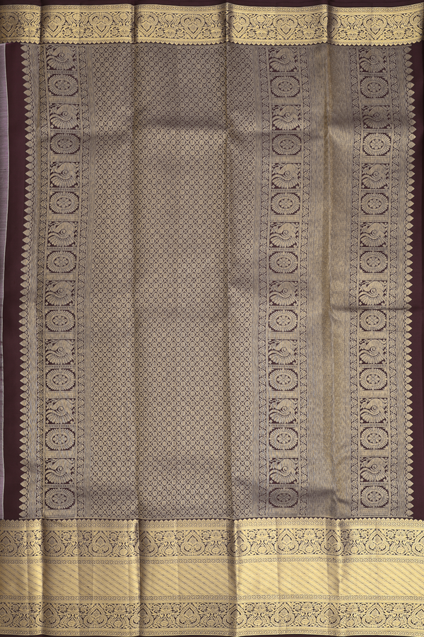 Kanchipuram Silk Saree In Grey With Brocade Design
