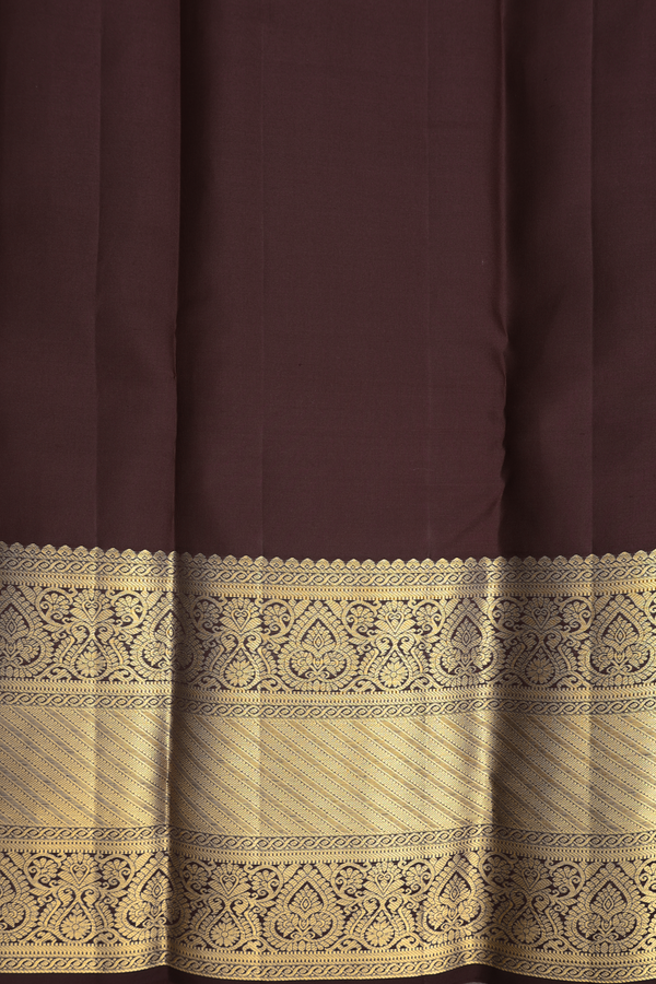 Kanchipuram Silk Saree In Grey With Brocade Design