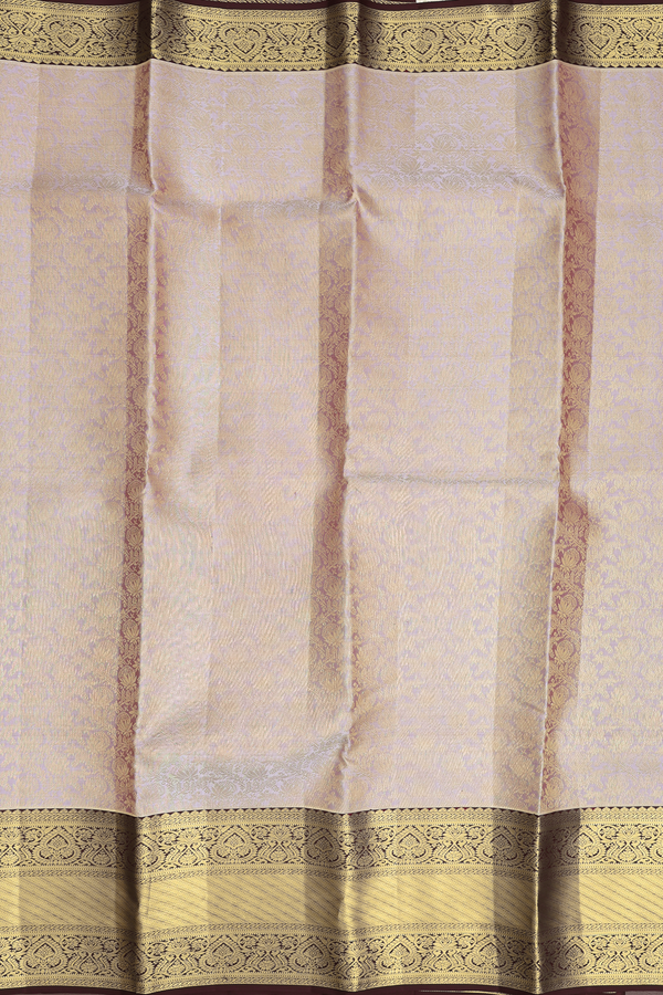 Kanchipuram Silk Saree In Grey With Brocade Design