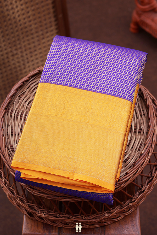 Kanchipuram Silk Saree In Royal Blue With Brocade Design