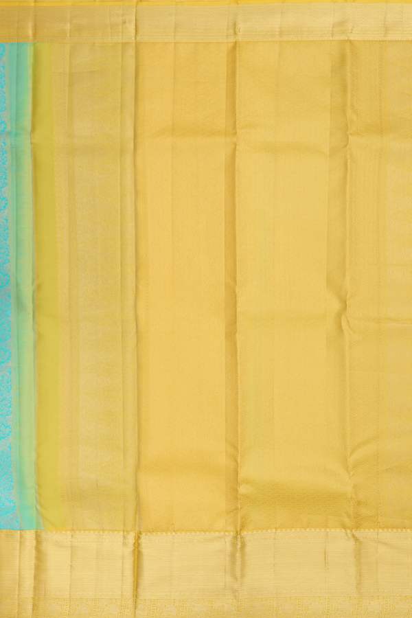 Kanchipuram Silk Saree In Light Blue With Brocade Design