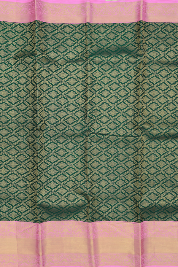 Kanchipuram Silk Saree In Green With Brocade Design