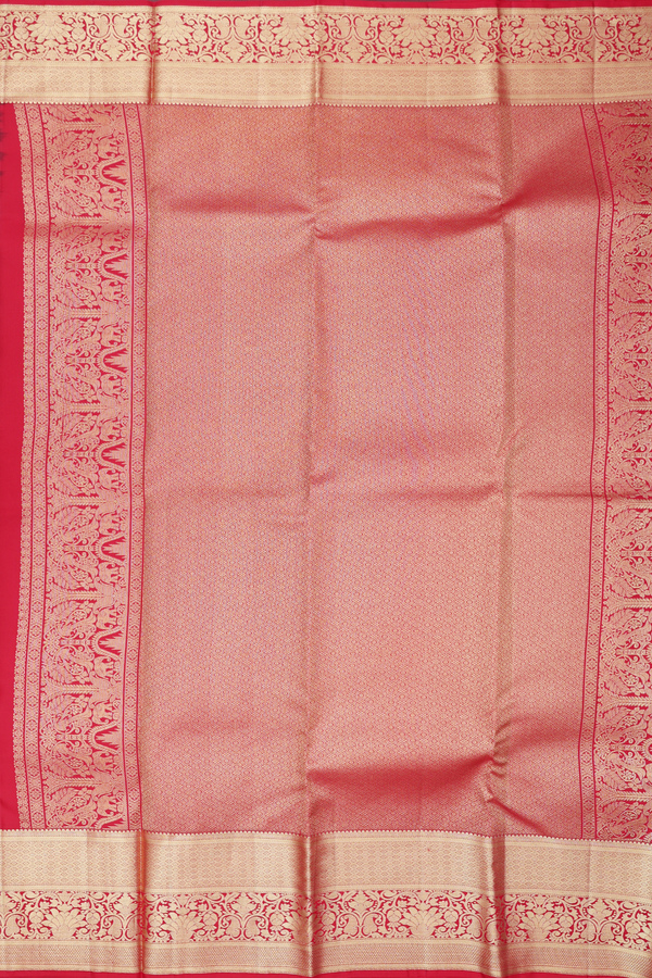 Kanchipuram Silk Saree In Forest Green With Brocade Design