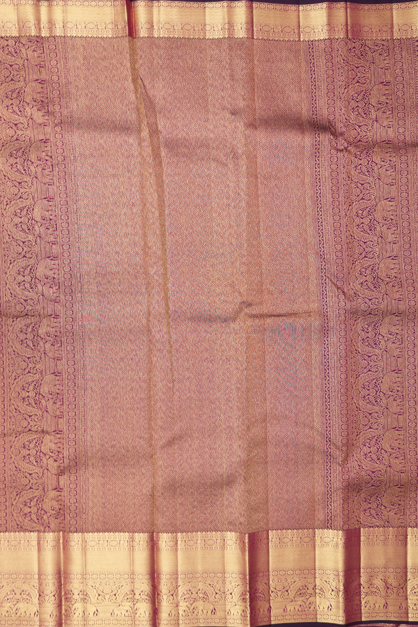 Kanchipuram Silk Saree Dark Burgundy Along Checks With Buttas