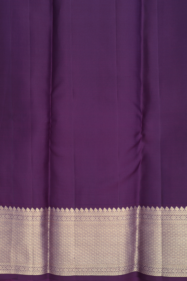 Kanchipuram Silk Saree In Grape Purple With Peacock Buttas