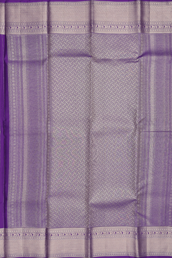 Kanchipuram Silk Saree In Purple With Brocade Design