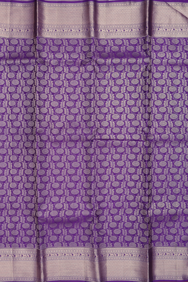Kanchipuram Silk Saree In Purple With Brocade Design