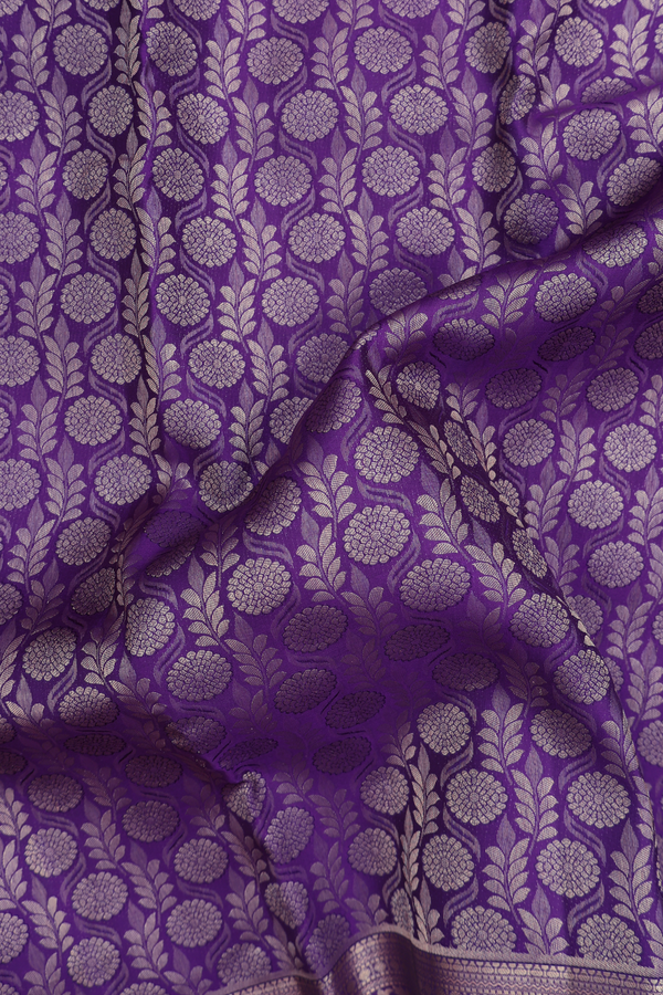 Kanchipuram Silk Saree In Purple With Brocade Design