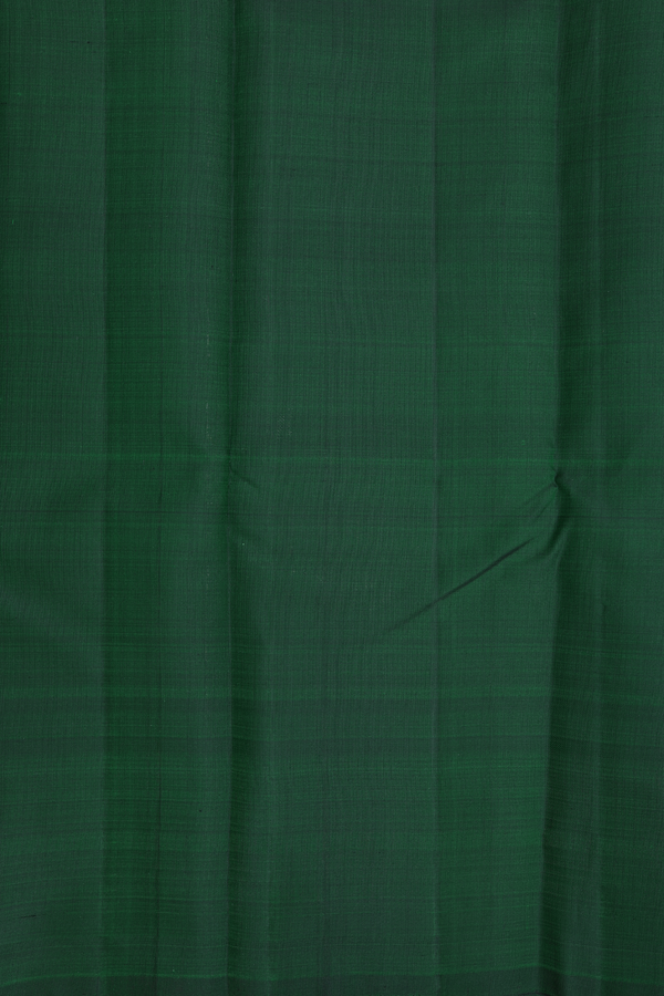 Kanchipuram Silk Saree In Forest Green With Zari Buttas