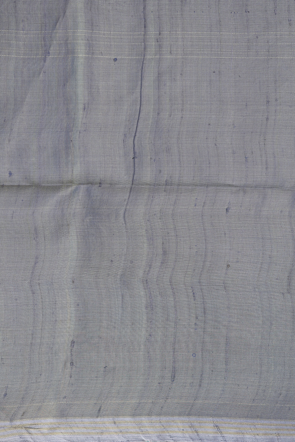 Tissue Raw Silk Saree In Bluish Green With Diamond Buttas