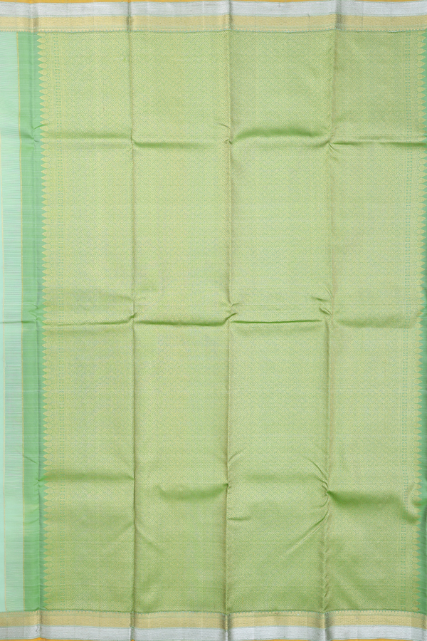 Kanchipuram Silk Saree In Pastel Green With Floral Buttas