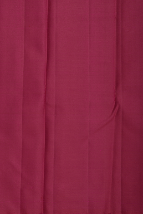 Kanchipuram Silk Saree In Dark Pink With Paisley Motifs