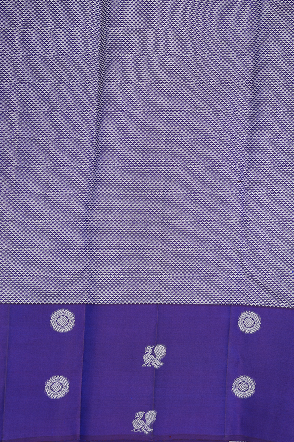 Kanchipuram Silk Saree In Purple With Checks Design