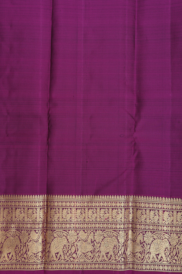 Kanchipuram Silk Saree In Dusty Purple With Stripes Design