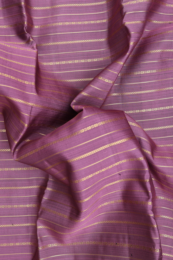 Kanchipuram Silk Saree In Dusty Purple With Stripes Design