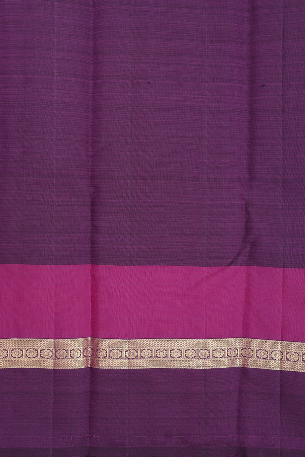 Kanchipuram Silk Saree In Purple Rose With Stripes Design