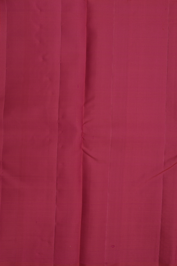 Kanchipuram Silk Saree In Ruby Red With Stripes Design