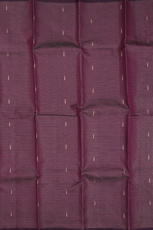 Kanchipuram Silk Saree In Plum Purple With Checks Design